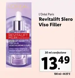 Lidl L'Oréal Paris Revitalift Siero Viso Filler offerta