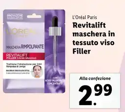 Lidl L'Oréal Paris Revitalift maschera in tessuto viso Filler offerta