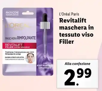 Lidl L'Oréal Paris Revitalift maschera in tessuto viso Filler offerta