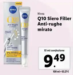 Lidl Nivea Q10 Siero Filler Anti-rughe mirato offerta