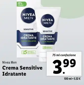 Lidl Nivea Men Crema Sensitive Idratante offerta