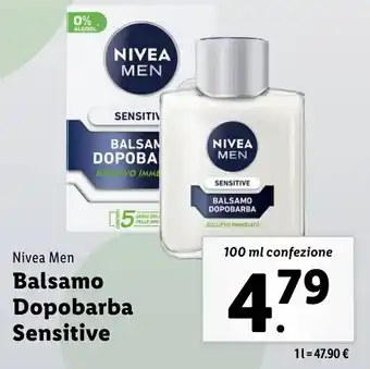 Lidl Nivea Men Balsamo Dopobarba Sensitive offerta