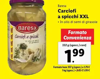 Lidl Baresa Carciofi a spicchi XXL offerta