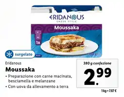 Lidl Eridanous Moussaka offerta