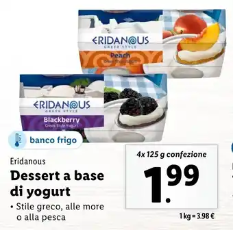 Lidl Eridanous Dessert a base di yogurt offerta