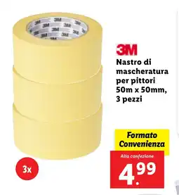 Lidl 3M Nastro di mascheratura per pittori 50m x 50mm, 3 pezzi offerta