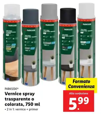 Lidl PARKSIDE Vernice spray trasparente o colorata offerta