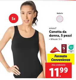 Lidl esmara Canotta da donna, 5 pezzi offerta