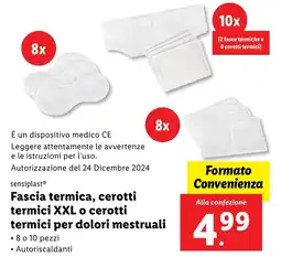 Lidl sensiplast Fascia termica, cerotti termici XXL o cerotti termici per dolori mestruali offerta