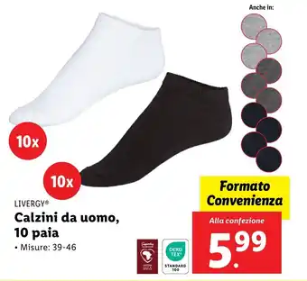 Lidl LIVERGY Calzini da uomo, 10 paia offerta