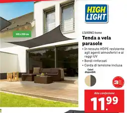 Lidl LIVARNO home Tenda a vela parasole offerta