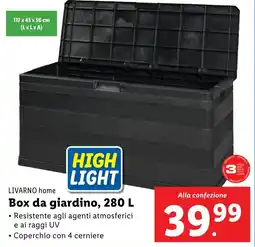 Lidl LIVARNO home Box da giardino, 280 L offerta