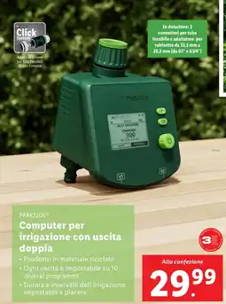 Lidl PARKSIDE Computer per irrigazione con uscita doppia offerta