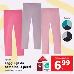 Lidl lupilu Leggings da bambina, 3 pezzi offerta