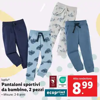 Lidl lupilu Pantaloni sportivi da bambino, 2 pezzi offerta