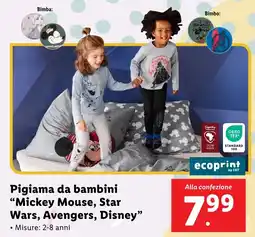 Lidl Pigiama da bambini "Mickey Mouse, Star Wars, Avengers, Disney" offerta