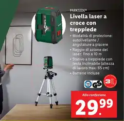 Lidl PARKSIDE Livella laser a croce con treppiede offerta