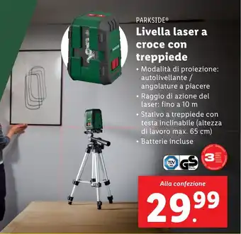 Lidl PARKSIDE Livella laser a croce con treppiede offerta