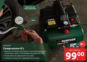 Lidl PARKSIDE Compressore 6 L offerta