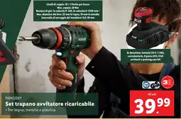 Lidl PARKSIDE Set trapano avvitatore ricaricabile offerta