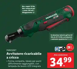 Lidl PARKSIDE Avvitatore ricaricabile a cricco offerta