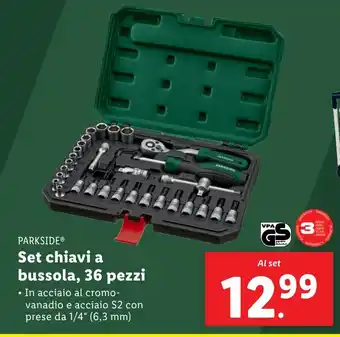 Lidl PARKSIDE Set chiavi a bussola, 36 pezzi offerta