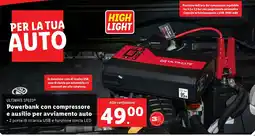 Lidl ULTIMATE SPEED Powerbank con compressore e ausilio per avviamento auto offerta