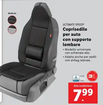 Lidl ULTIMATE SPEED Coprisedile per auto con supporto lombare offerta