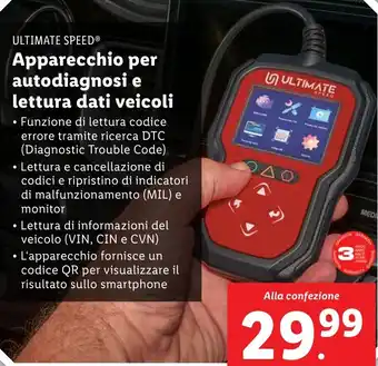 Lidl ULTIMATE SPEED Apparecchio per autodiagnosi e lettura dati veicoli offerta