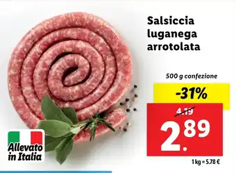 Lidl Salsiccia luganega arrotolata offerta