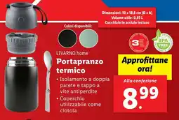 Lidl LIVARNO home Portapranzo termico offerta