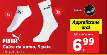 Lidl PUMA Calze da uomo, 3 paia offerta