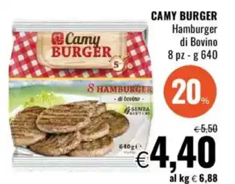 Famila CAMY BURGER Hamburger di Bovino offerta