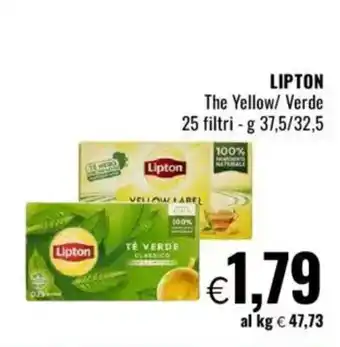 Famila LIPTON The Yellow/ Verde 25 filtri offerta