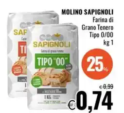 Famila MOLINO SAPIGNOLI Farina di Grano Tenero Tipo 0/00 offerta