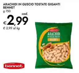 Bennet Arachidi in guscio tostate giganti BENNET offerta