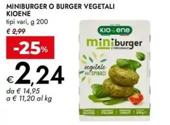 Bennet Miniburger o burger vegetali KIOENE offerta