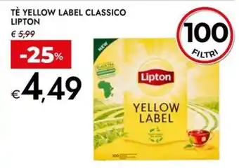 Bennet Tè yellow label classico LIPTON offerta