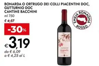 Bennet Bonarda o ortrugo dei colli piacentini doc, gutturnio doc CANTINE BACCHINI offerta