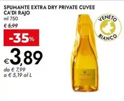 Bennet Spumante extra dry private cuvee CA'DI RAJO offerta