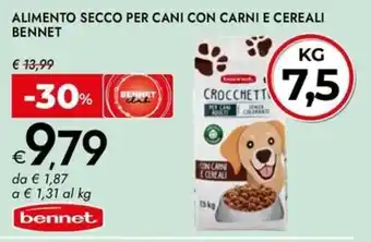 Bennet Alimento secco per cani con carni e cereali BENNET offerta