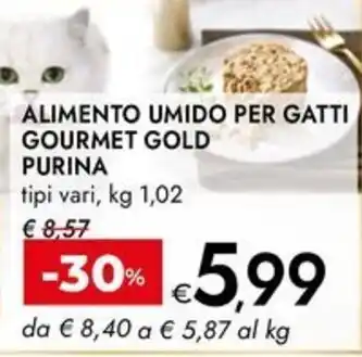 Bennet Alimento umido per gatti gourmet gold PURINA offerta