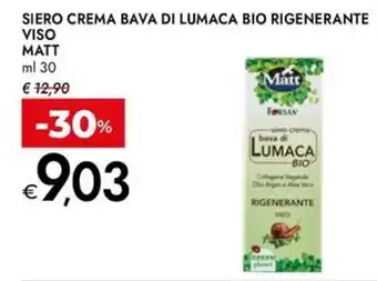 Bennet Siero crema bava di lumaca bio rigenerante viso MATT offerta