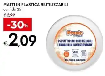 Bennet Piatti in plastica riutilizzabili Presto offerta