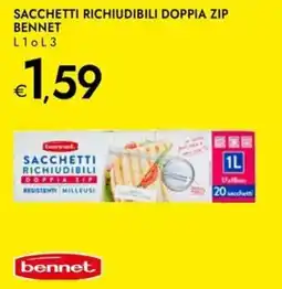 Bennet Sacchetti richiudibili doppia zip BENNET offerta