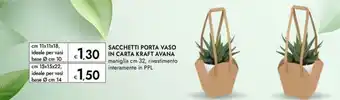 Bennet Sacchetti porta vaso in carta kraft avana offerta