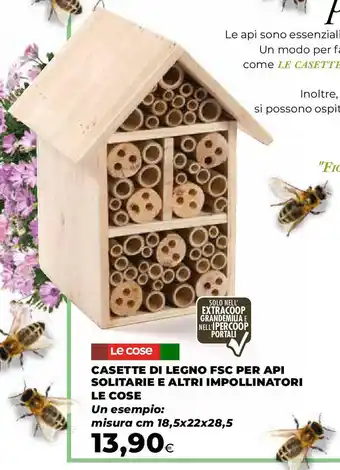 Extracoop Casette di legno fsc per api solitarie e altri impollinatori offerta