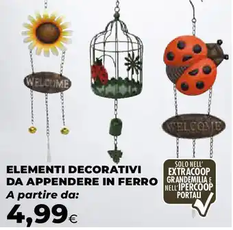 Extracoop Elementi decorativi da appendere in ferro offerta