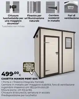 Extracoop Casetta manor pent 6x4 offerta