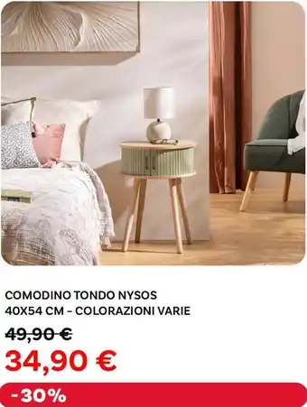 Max Factory Comodino tondo nysos 40x54 cm - colorazioni varie offerta